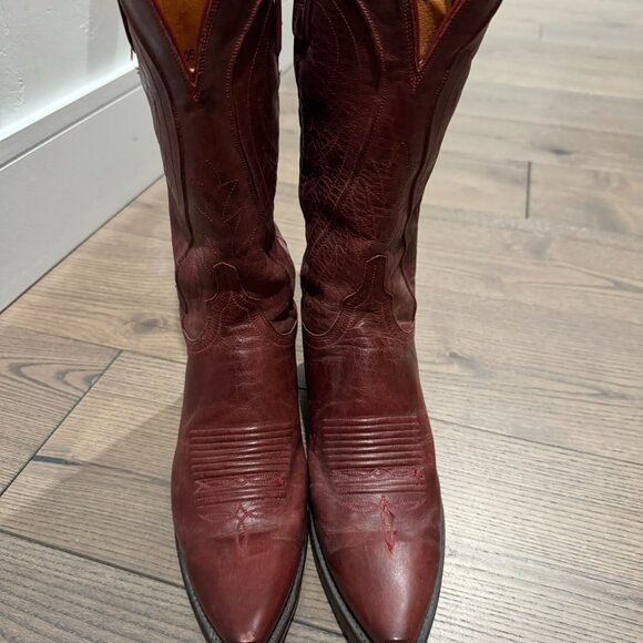 Red Lucchese Women's Cowboy Boots - Picture 3 of 8